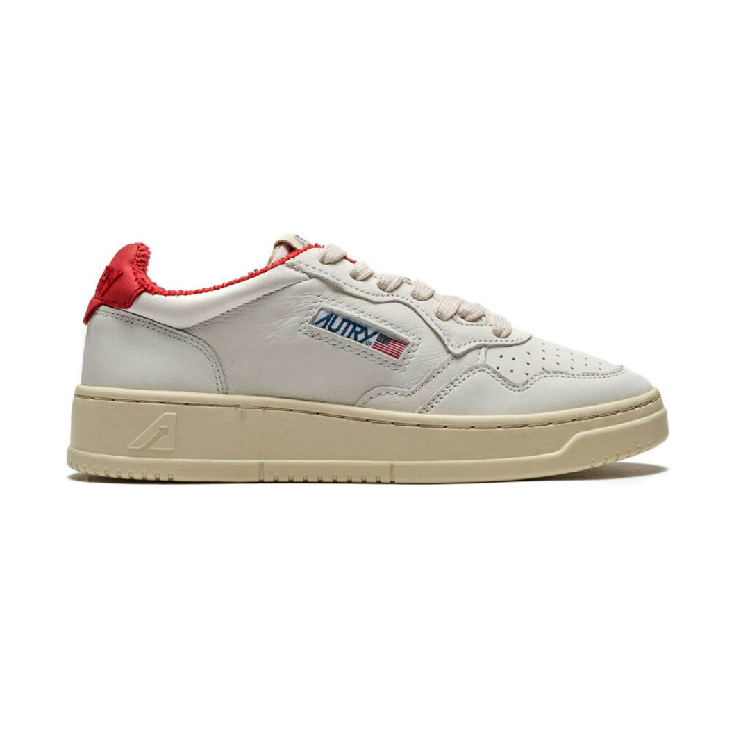 Autry Medalist Leather Low Sport White Red