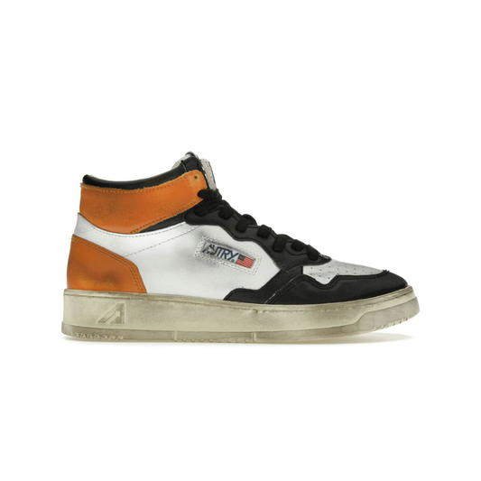 Autry Medalist Leather Mid Super Vintage White Black Orange