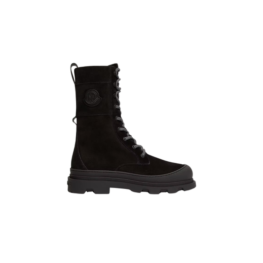 Vera High Suede & Shearling Lace-Up Women’s Boots Black