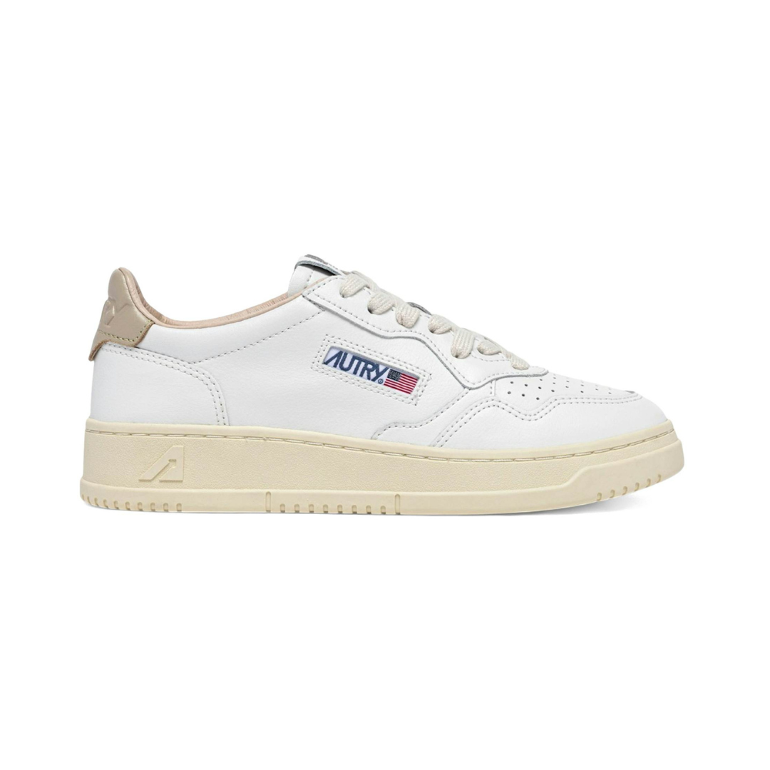 Autry Medalist Leather Low White Tidal Foam