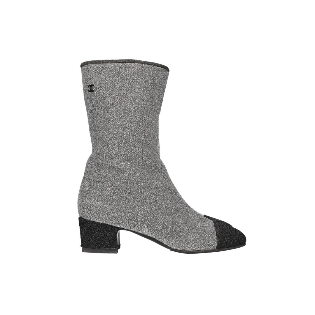 Glitter Boots Short Silver FW17