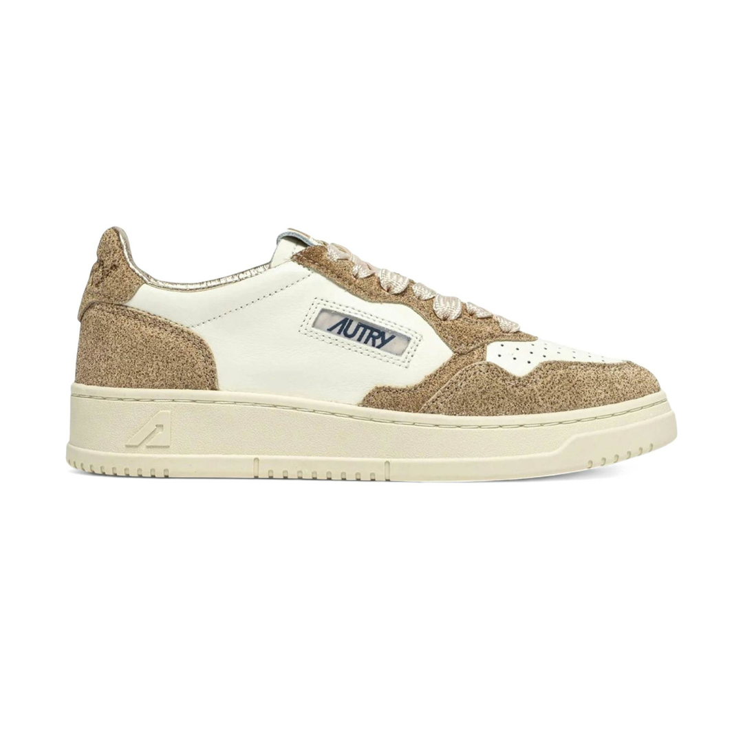 Autry Medalist Leather Low Marshmallow Sand Glitter