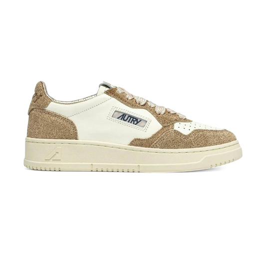 Autry Medalist Leather Low Marshmallow Sand Glitter