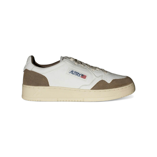 Autry Medalist Leather Low White Tobacco