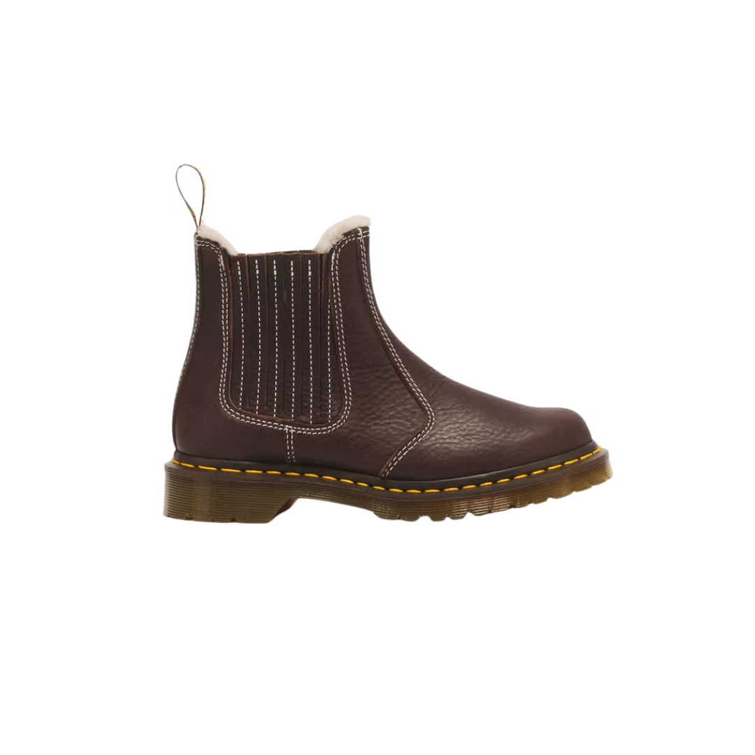 DR.MARTENS 2976 Leonore II Faux Fur Lined Grizzly Leather Chelsea Boots