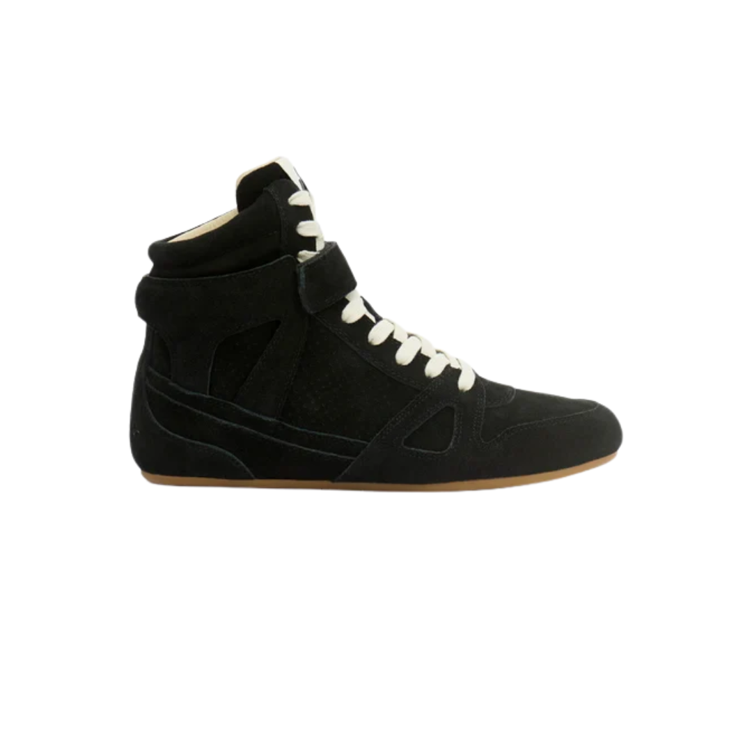 Isabel Marant Senny High Sneakers Suede Leather Black