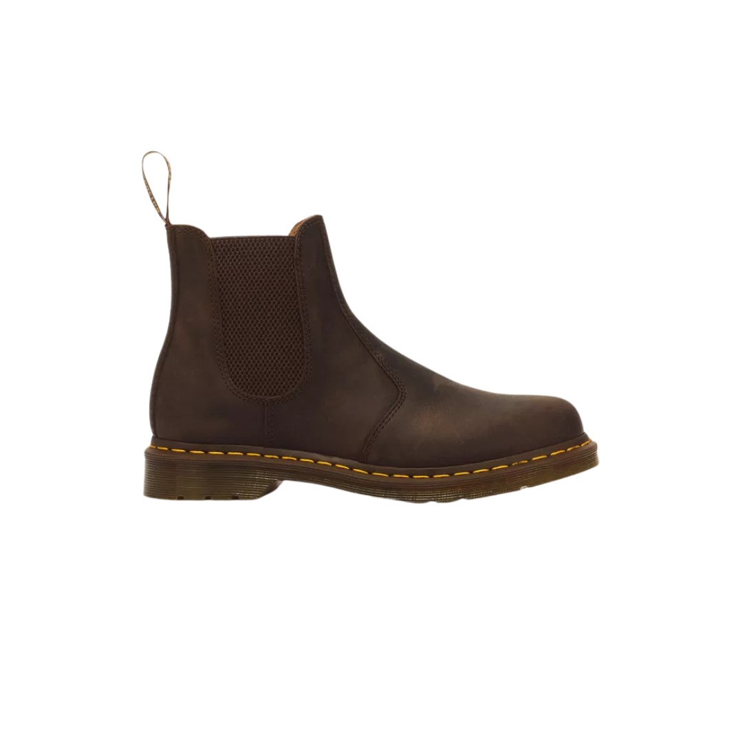 DR.MARTENS 2976 Yellow Stitch Crazy Horse Leather Chelsea Boots