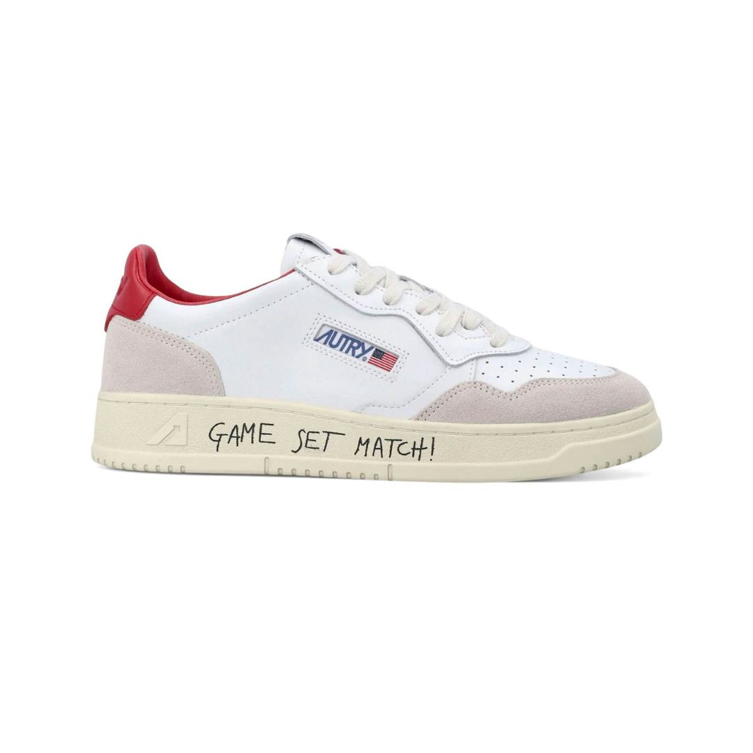 Autry Medalist Leather Low Game Set Match! White Red