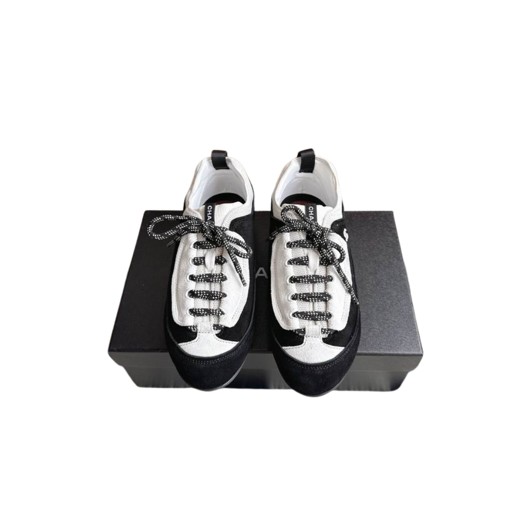 Calfskin & Mixed Fibers Sneakers Black
