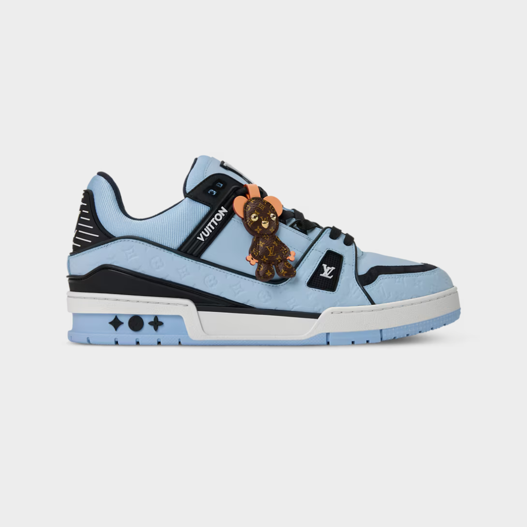 LV Trainer Sneaker Leather/Monogram-Embossed Calf Leather Blue