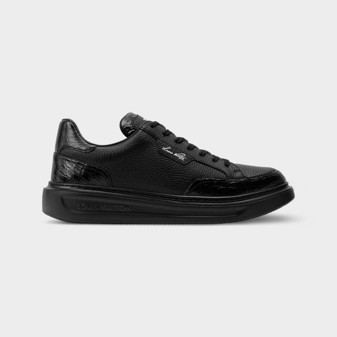 LV Beverly Hills Sneaker Grained Calf Leather/Alligator Skin Black