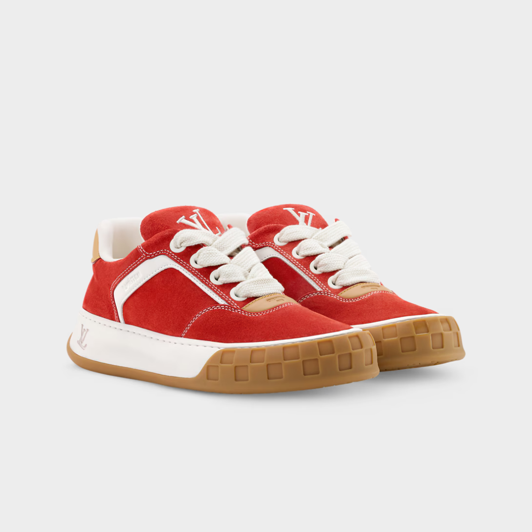 LV Tilted Sneaker Suede Calf Leather Red