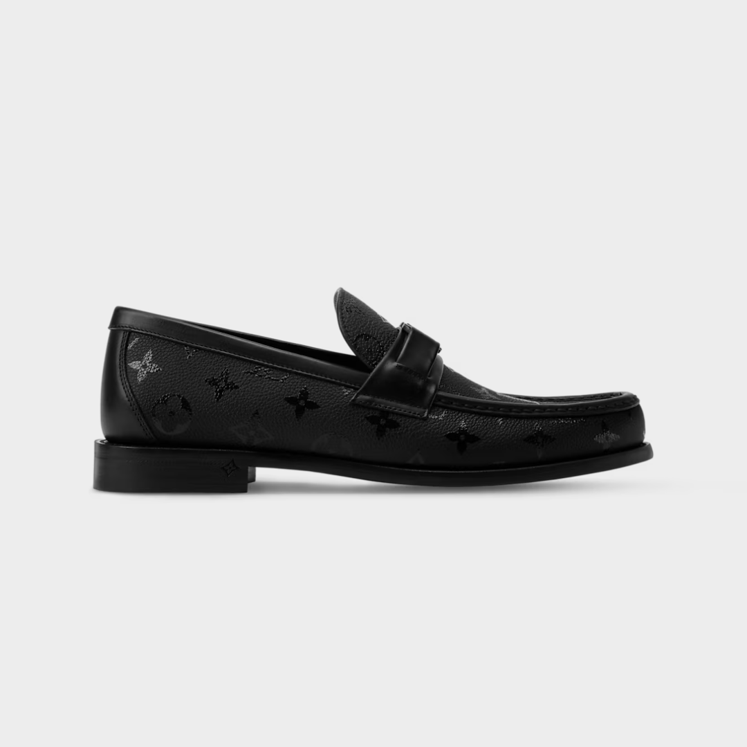 LV Major Loafer Monogram Grained Calf Leather Black