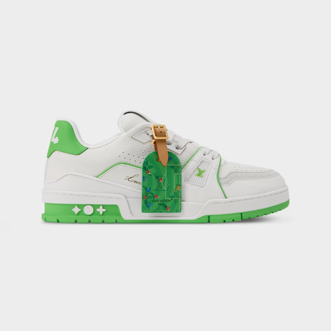LV Trainer Sneaker Grained Calf Leather Vert Fonce