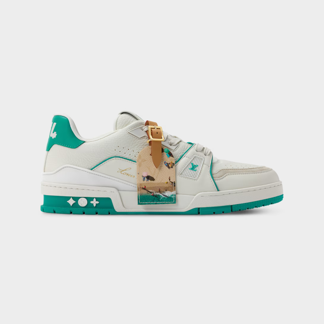 LV Trainer Sneaker Grained Calf Leather Blue