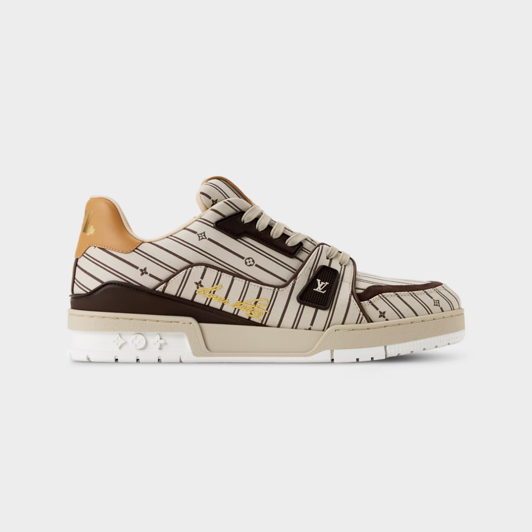 LV Trainer Sneaker Jacquard Beige