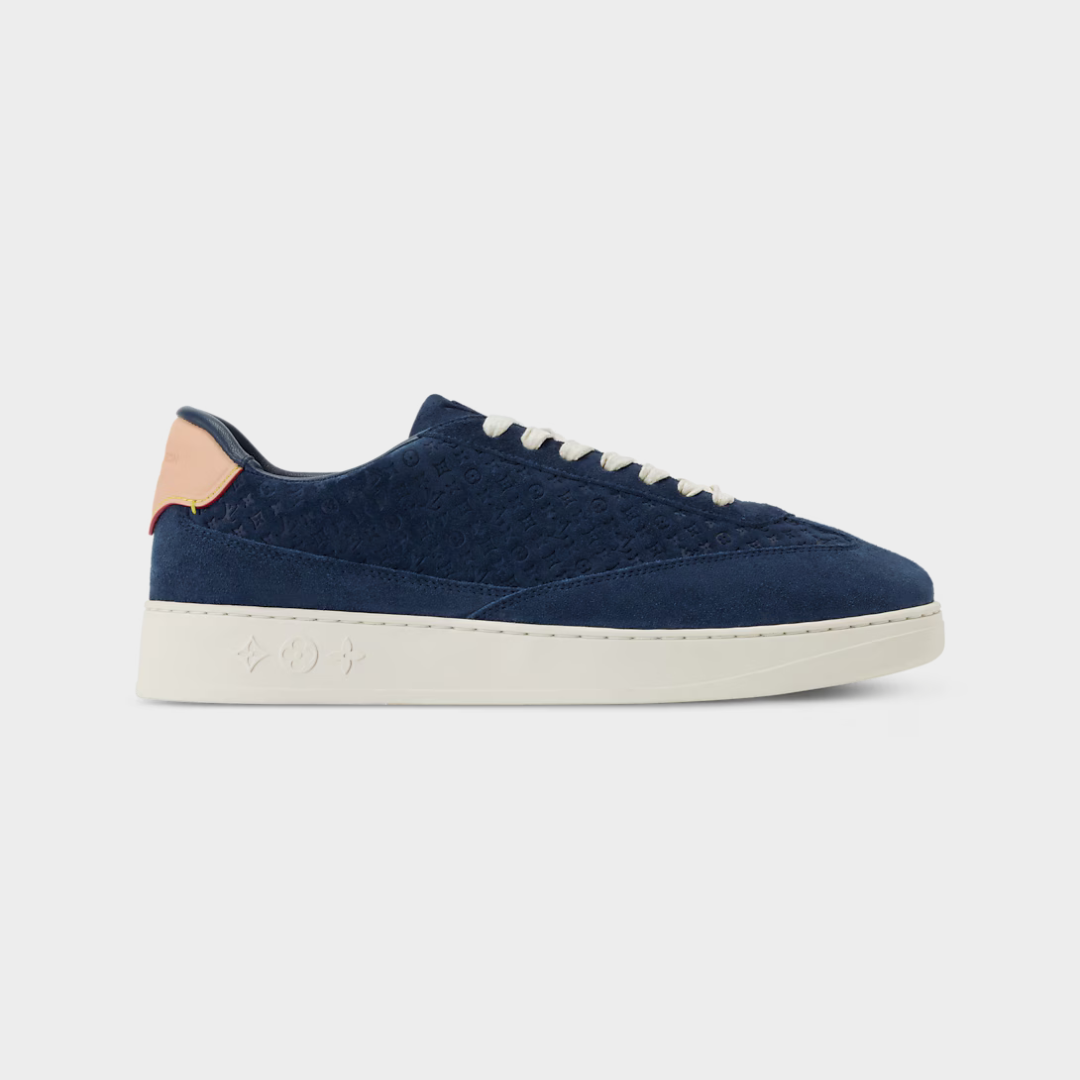 LV Flash Sneaker Monogram-Debossed Suede Calf Leather Marine