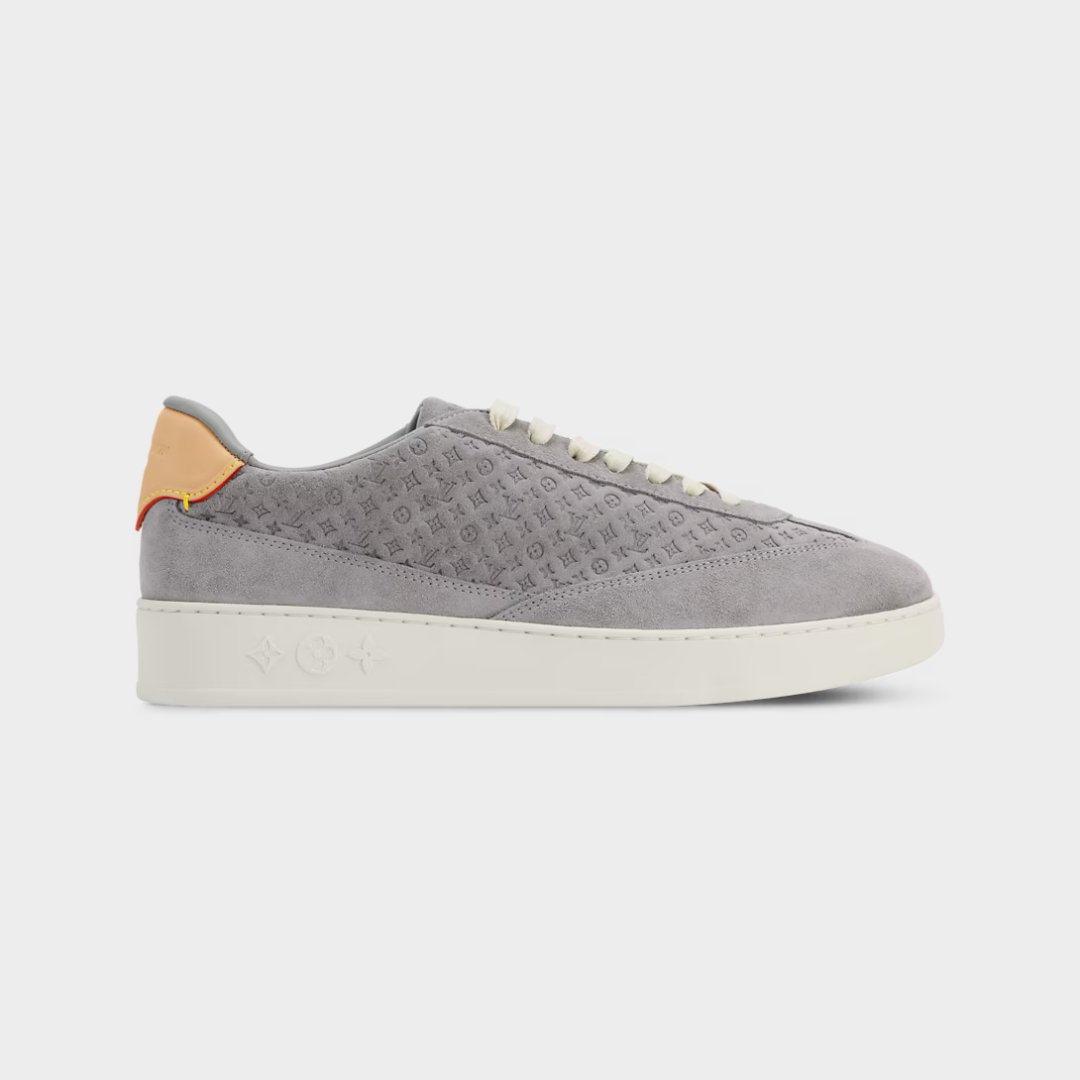LV Flash Sneaker Monogram-Debossed Suede Calf Leather Grey