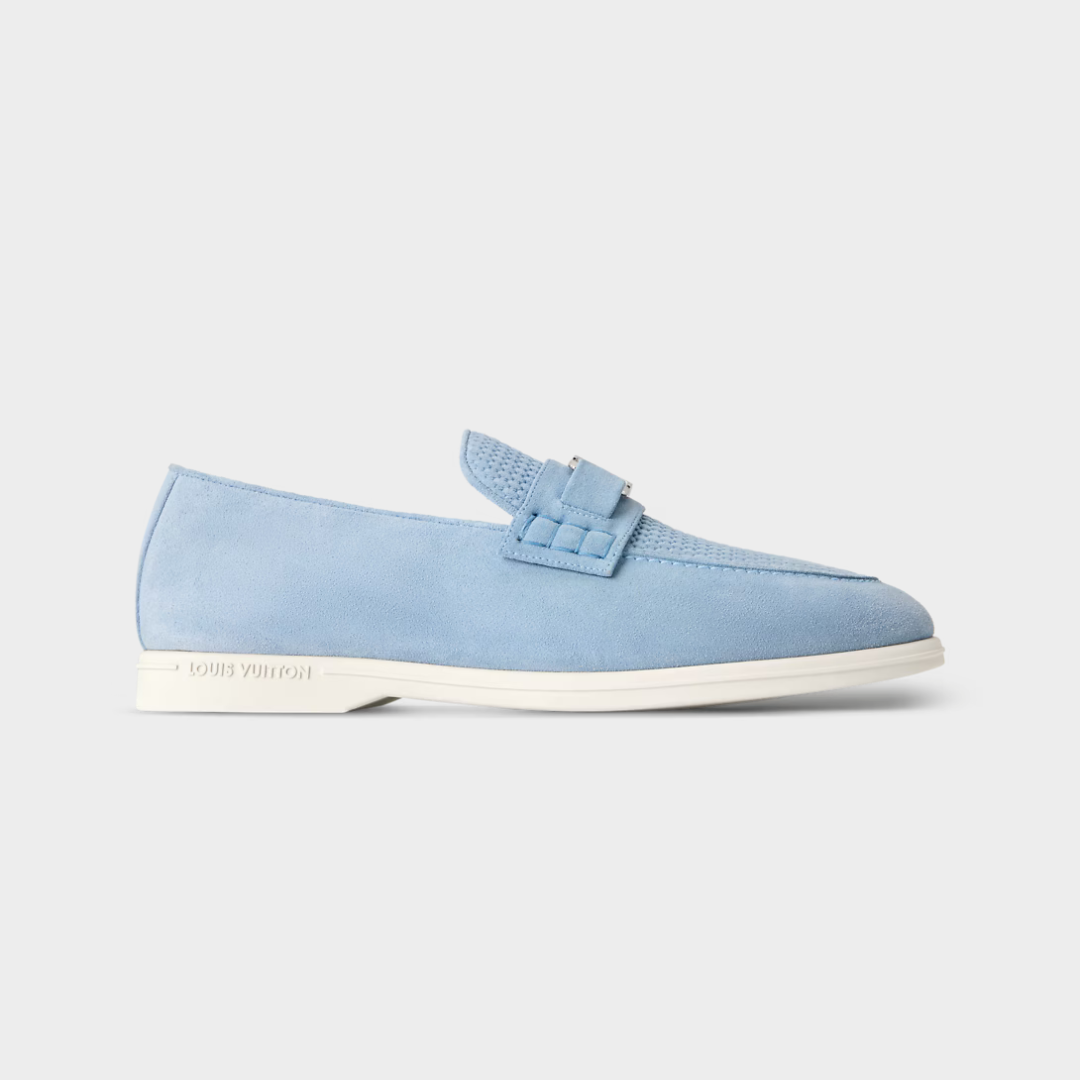 LV Estate Loafer Suede Calf Leather Blue