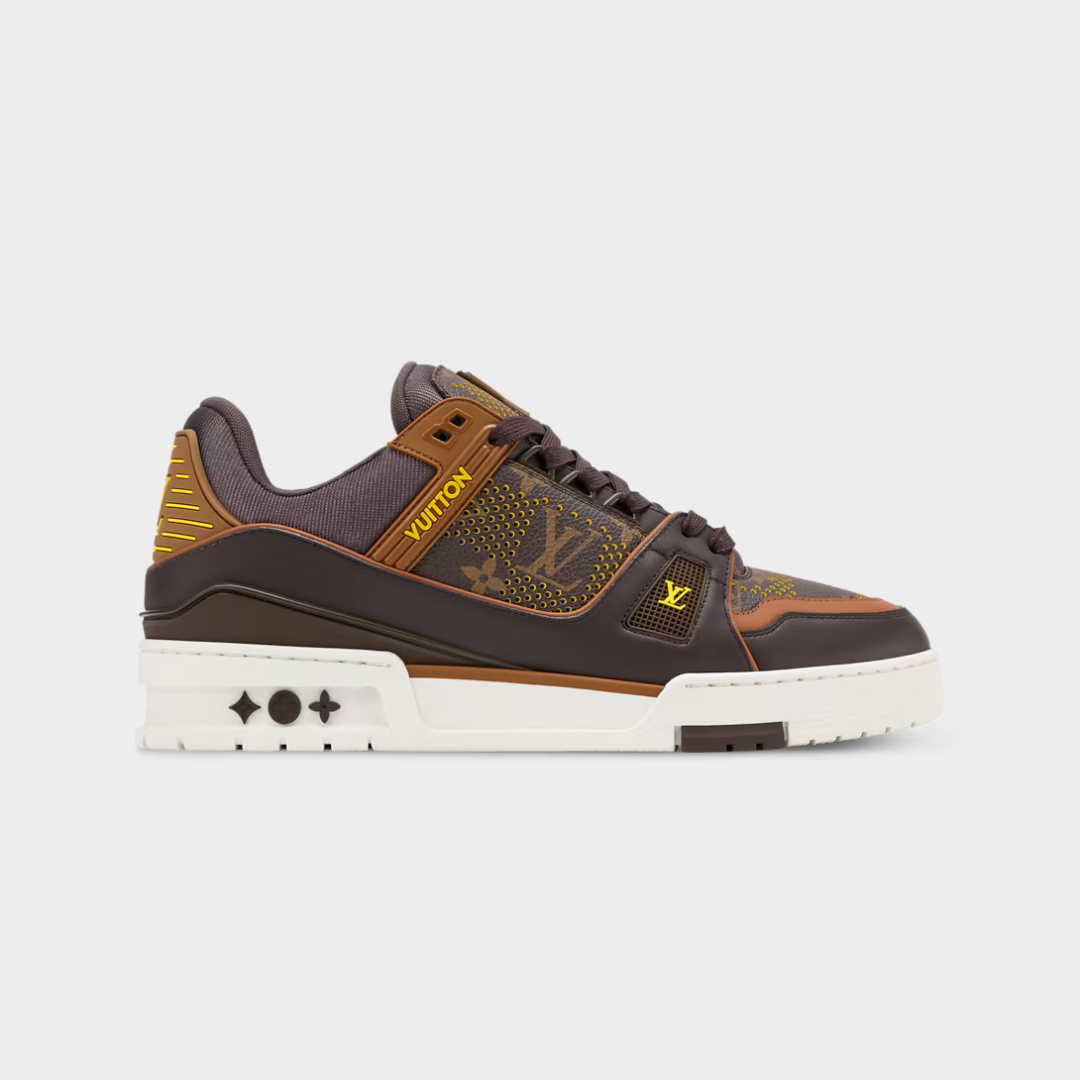 LV Trainer Sneaker Perforated Grained Calf Leather Yellow
