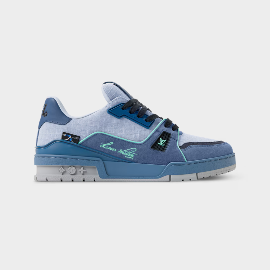 LV Trainer Outdoor Sneaker Textile/Suede Calf Leather Blue