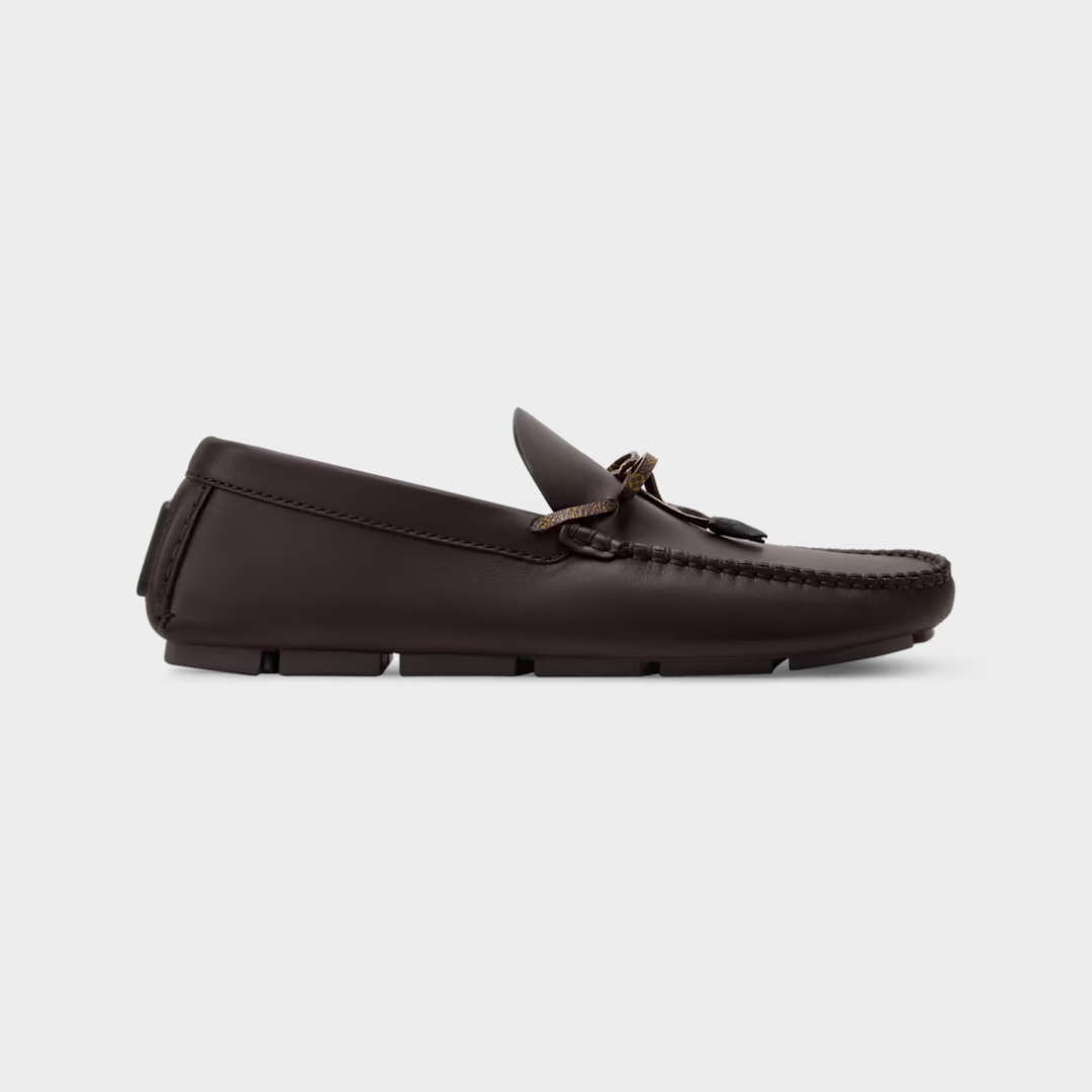 LV Driver Moccasin Plain Calf Leather Brown