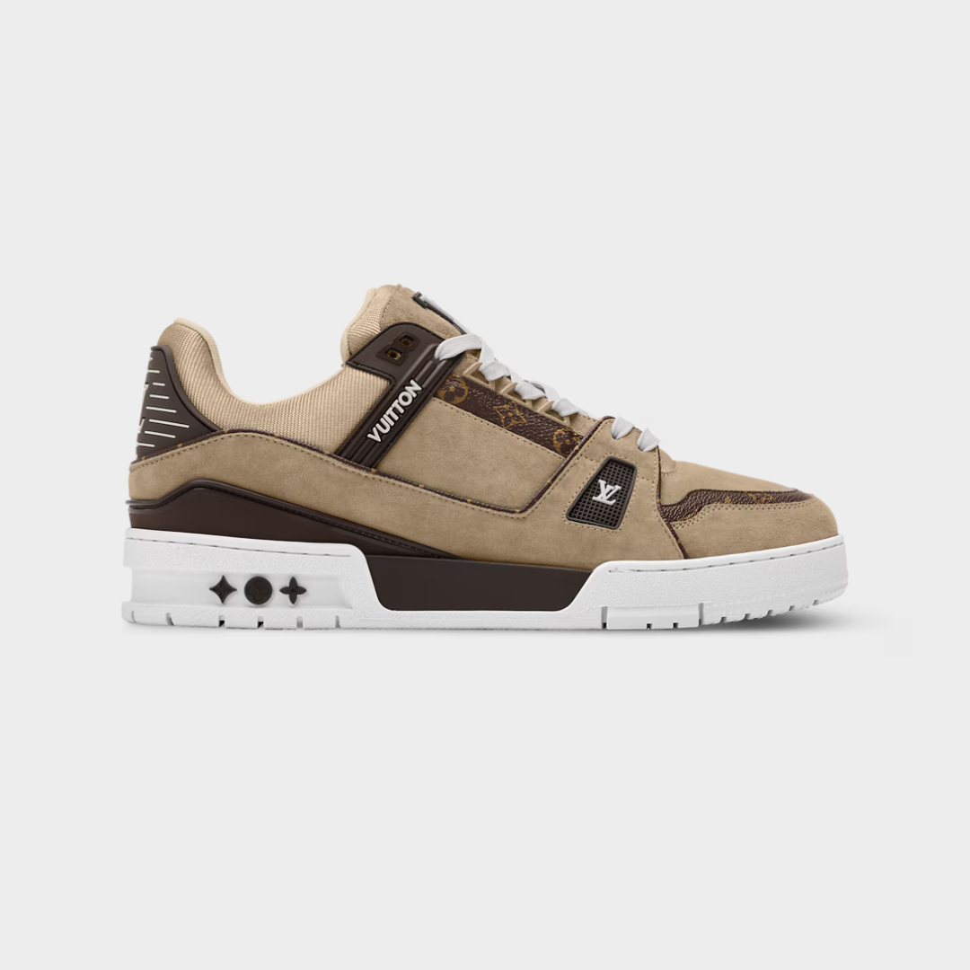LV Trainer Sneaker Suede Calf Leather/Monogram Canvas Beige
