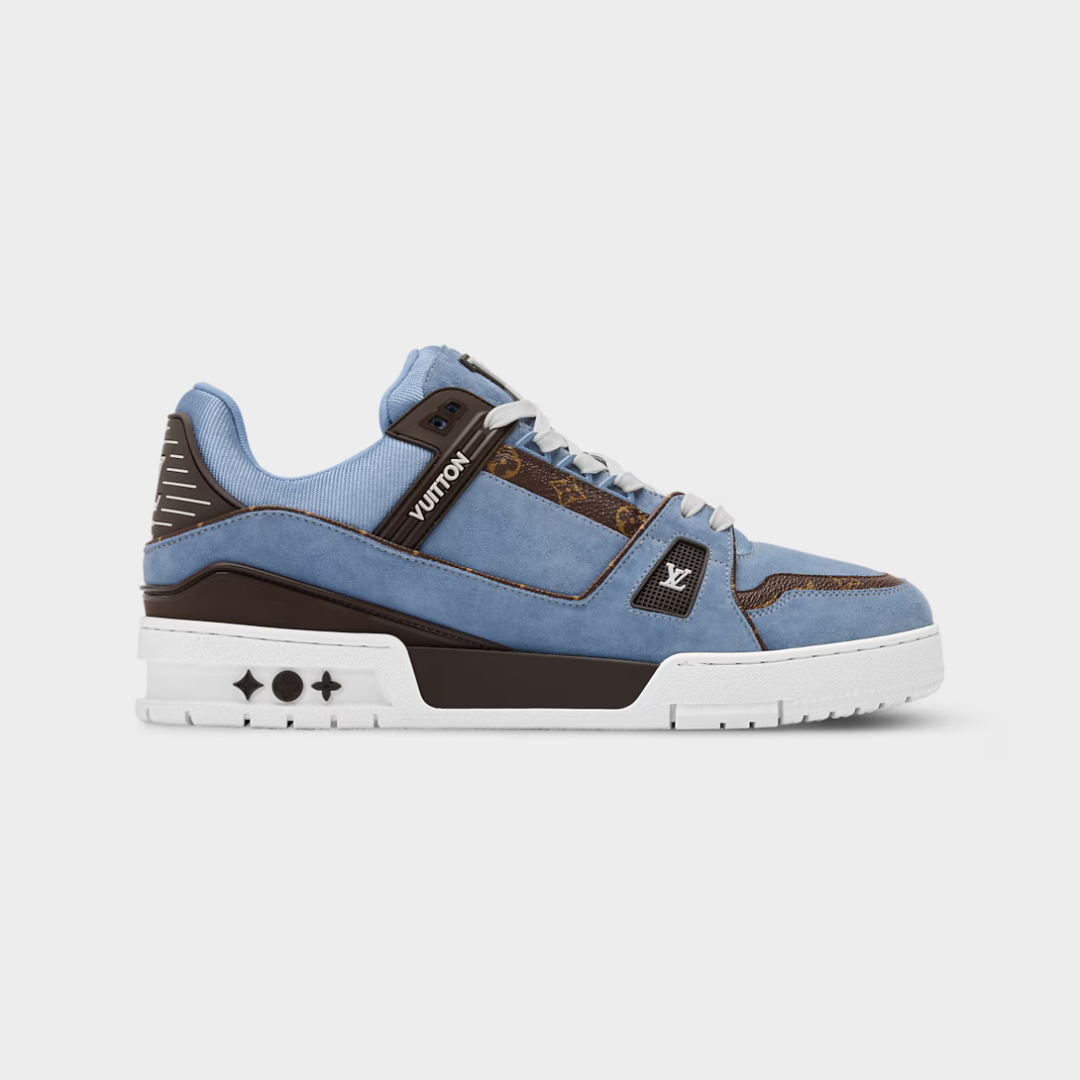 LV Trainer Sneaker Suede Calf Leather/Monogram Canvas Blue