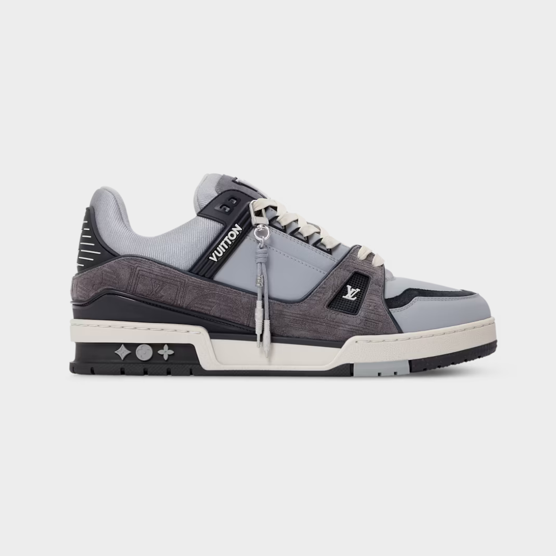LV Trainer Sneaker Plain calf leather/Suede Calf leather Noir Gris