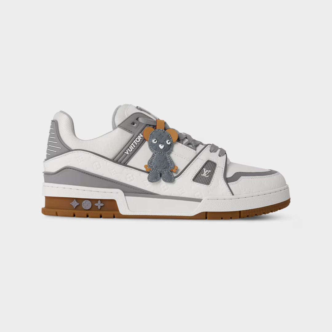 LV Trainer Sneaker Leather/Monogram-Embossed Calf Leather White