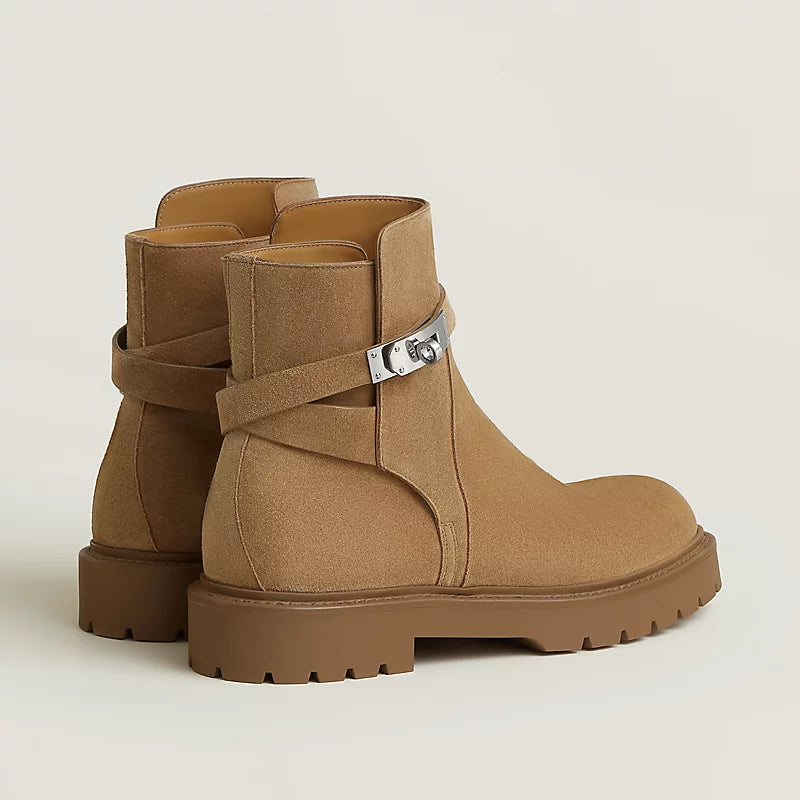 Hermes Jeff Ankle Boot Brun Fumé