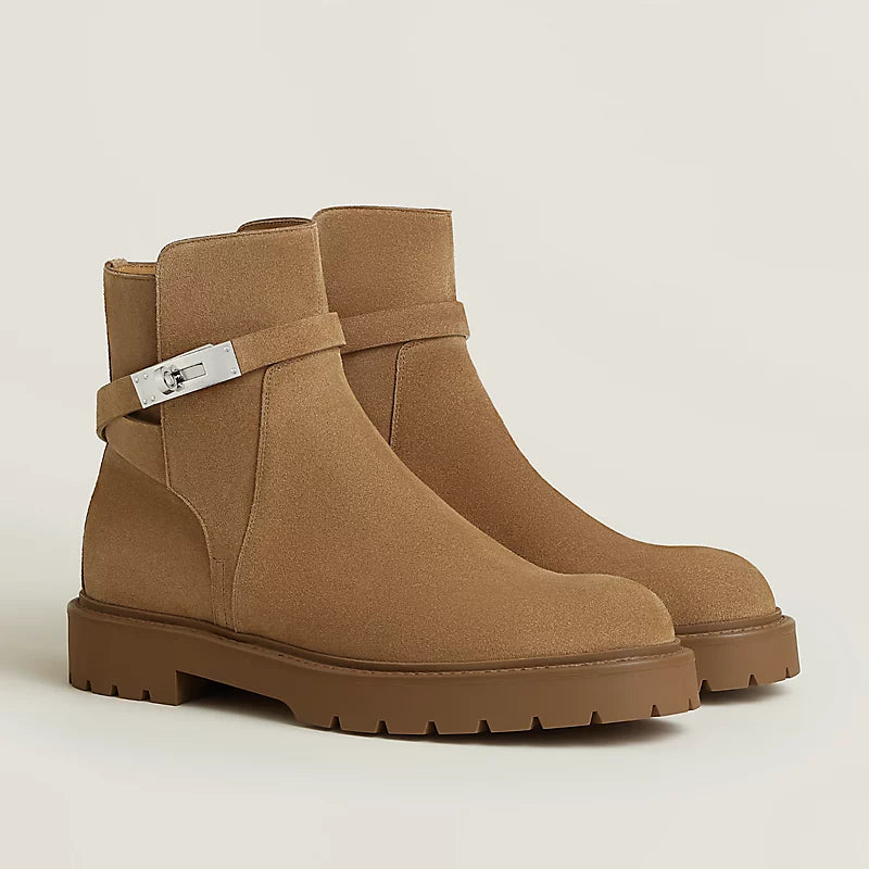 Hermes Jeff Ankle Boot Brun Fumé