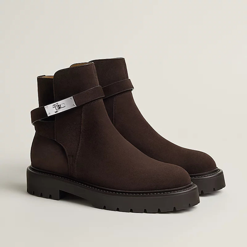 Hermes Jeff Ankle Boot Marron Ébène