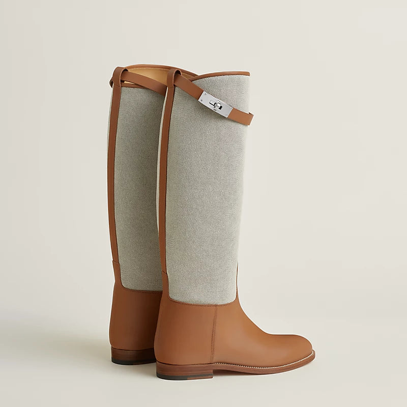 Hermes Jumping Supple Boot Prunoir / Naturel