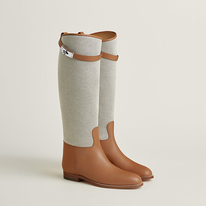 Hermes Jumping Supple Boot Prunoir / Naturel