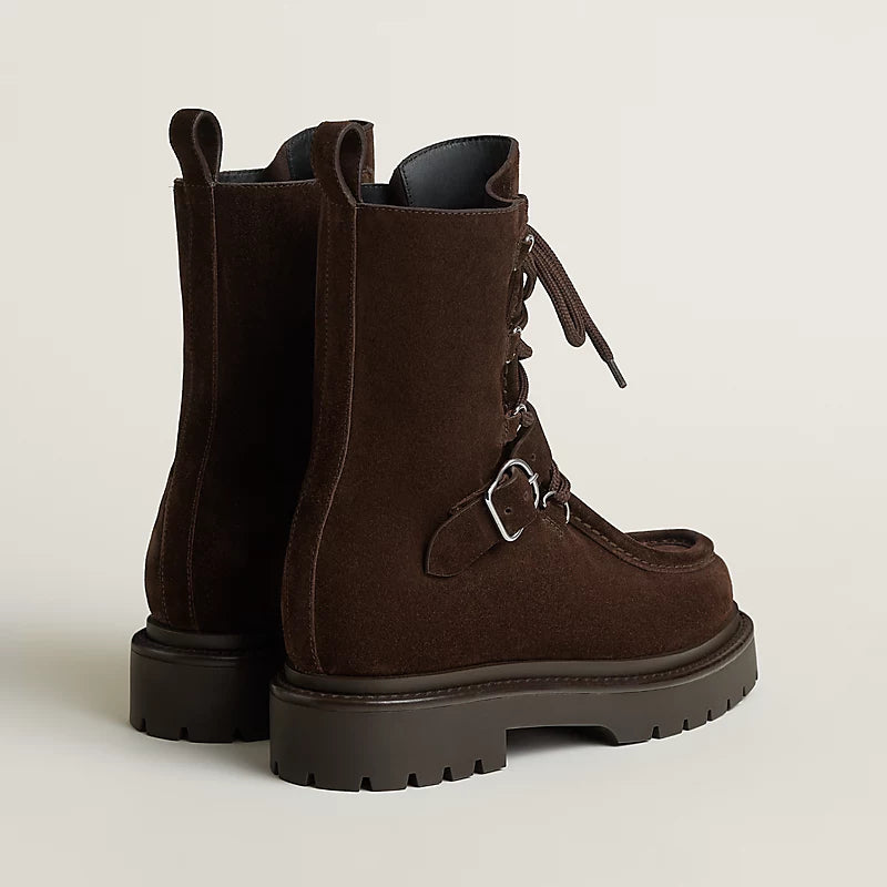 Hermes Land Ankle Boot Marron Ébène