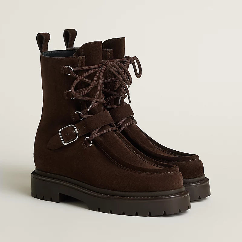 Hermes Land Ankle Boot Marron Ébène