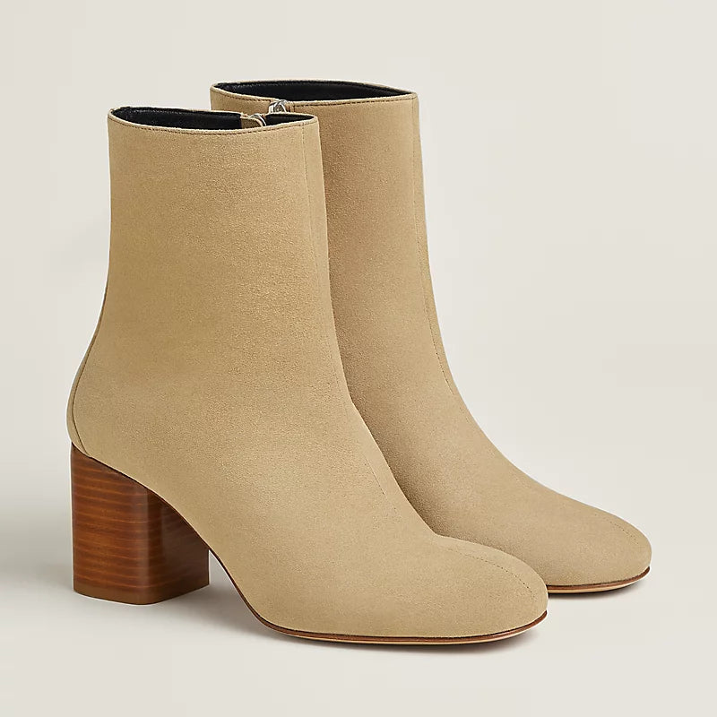 Hermes Licol 70 Ankle Boot Beige Lin