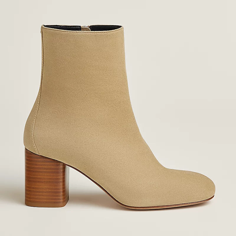 Hermes Licol 70 Ankle Boot Beige Lin