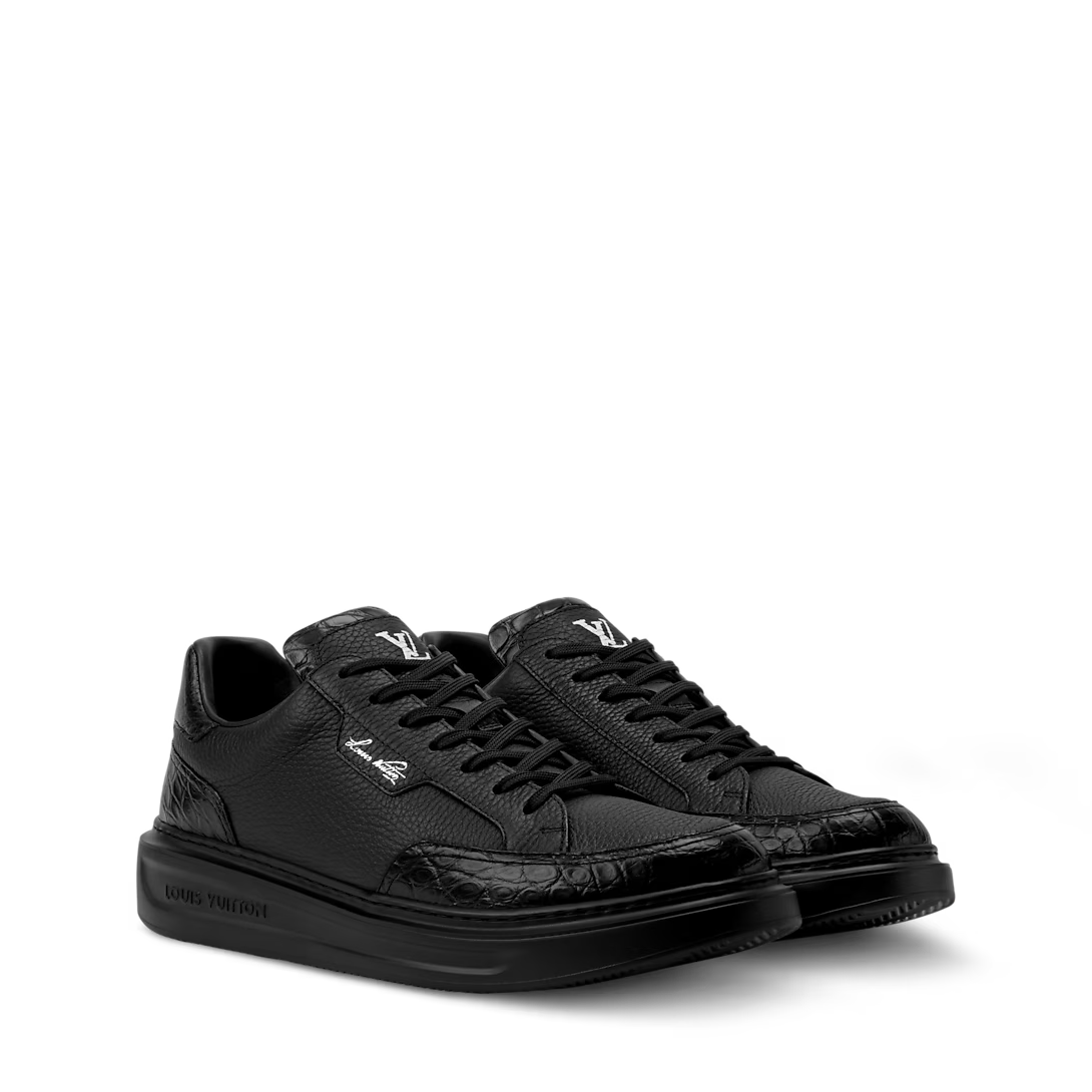 LV Beverly Hills Sneaker Grained Calf Leather/Alligator Skin Black