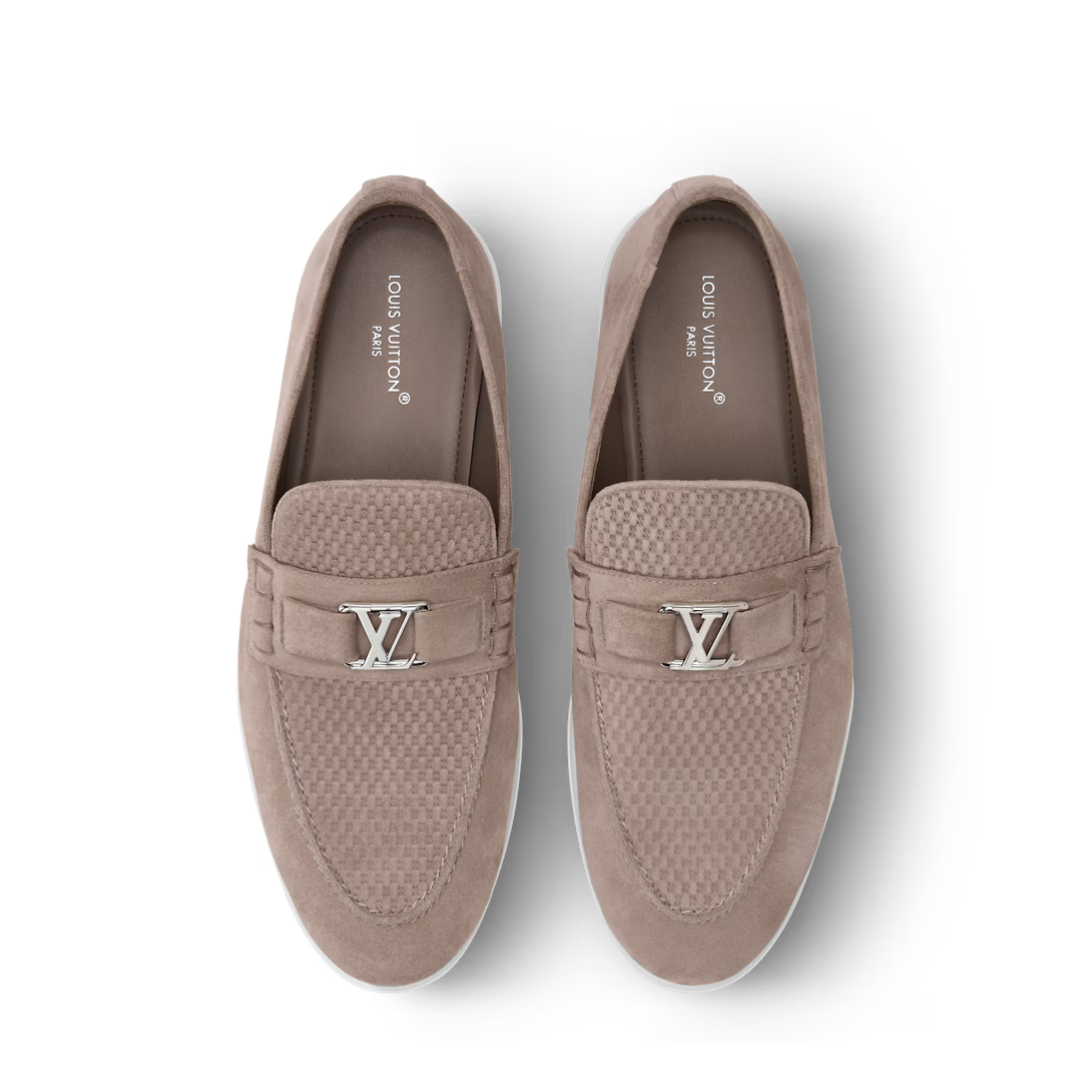 LV Estate Loafer Suede Calf Leather Taupe