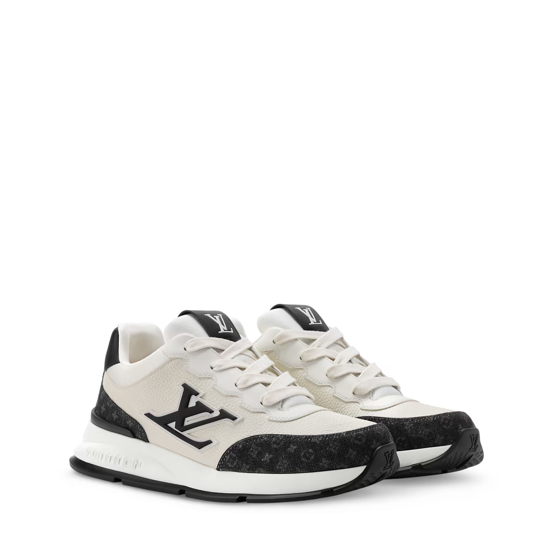 LV Classic Sneaker Grained Calf Leather/Monogram Denim Black