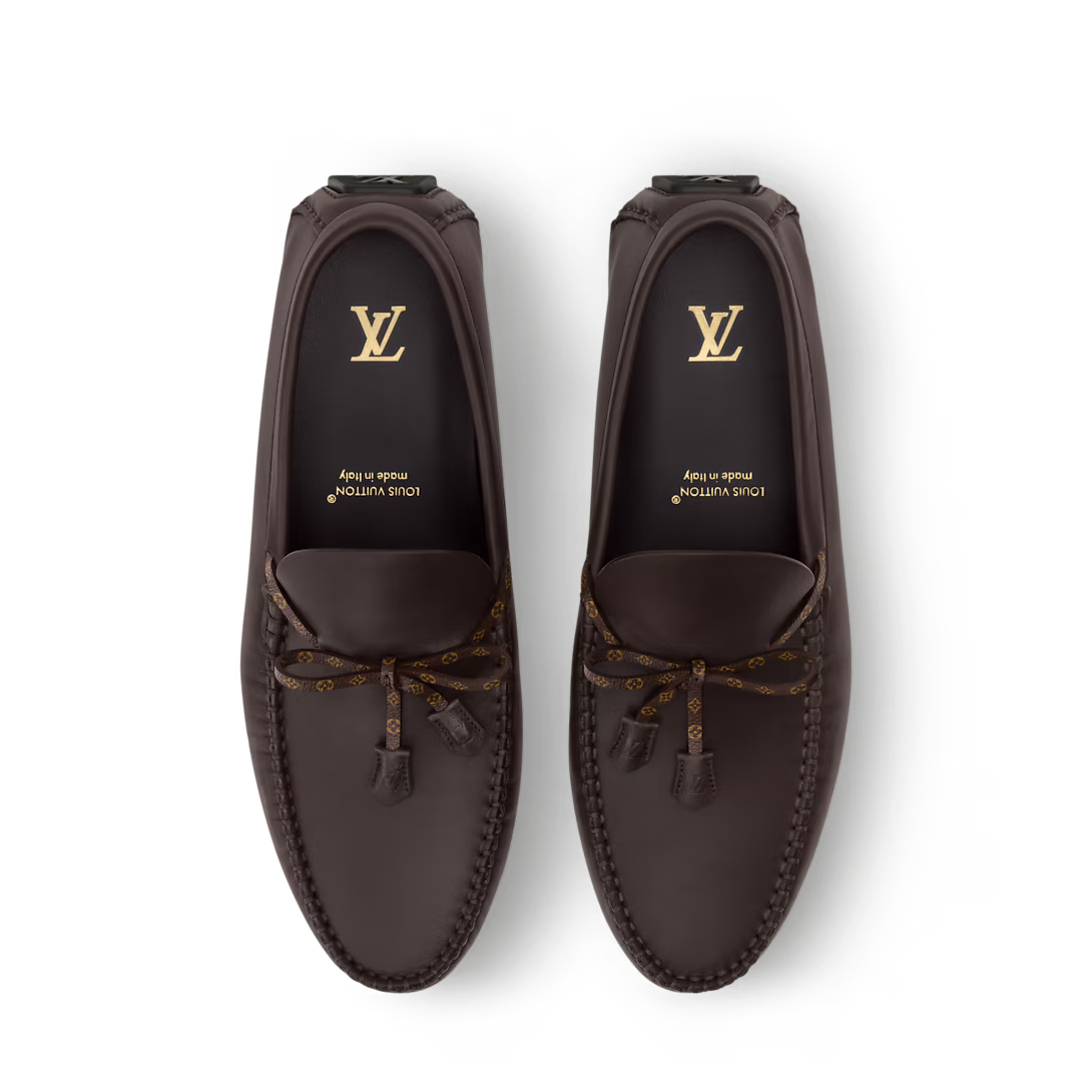 LV Driver Moccasin Plain Calf Leather Brown