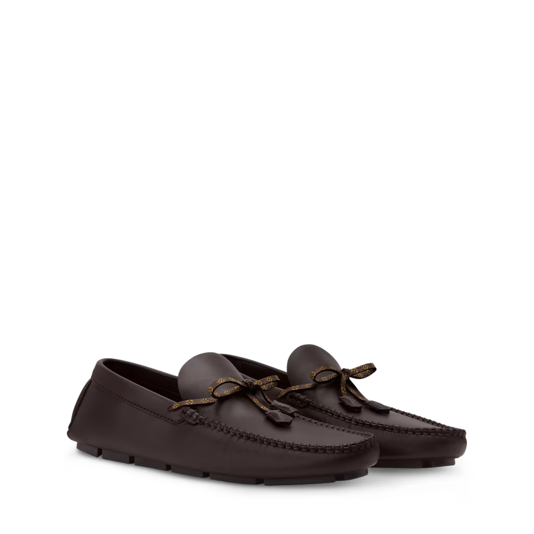 LV Driver Moccasin Plain Calf Leather Brown