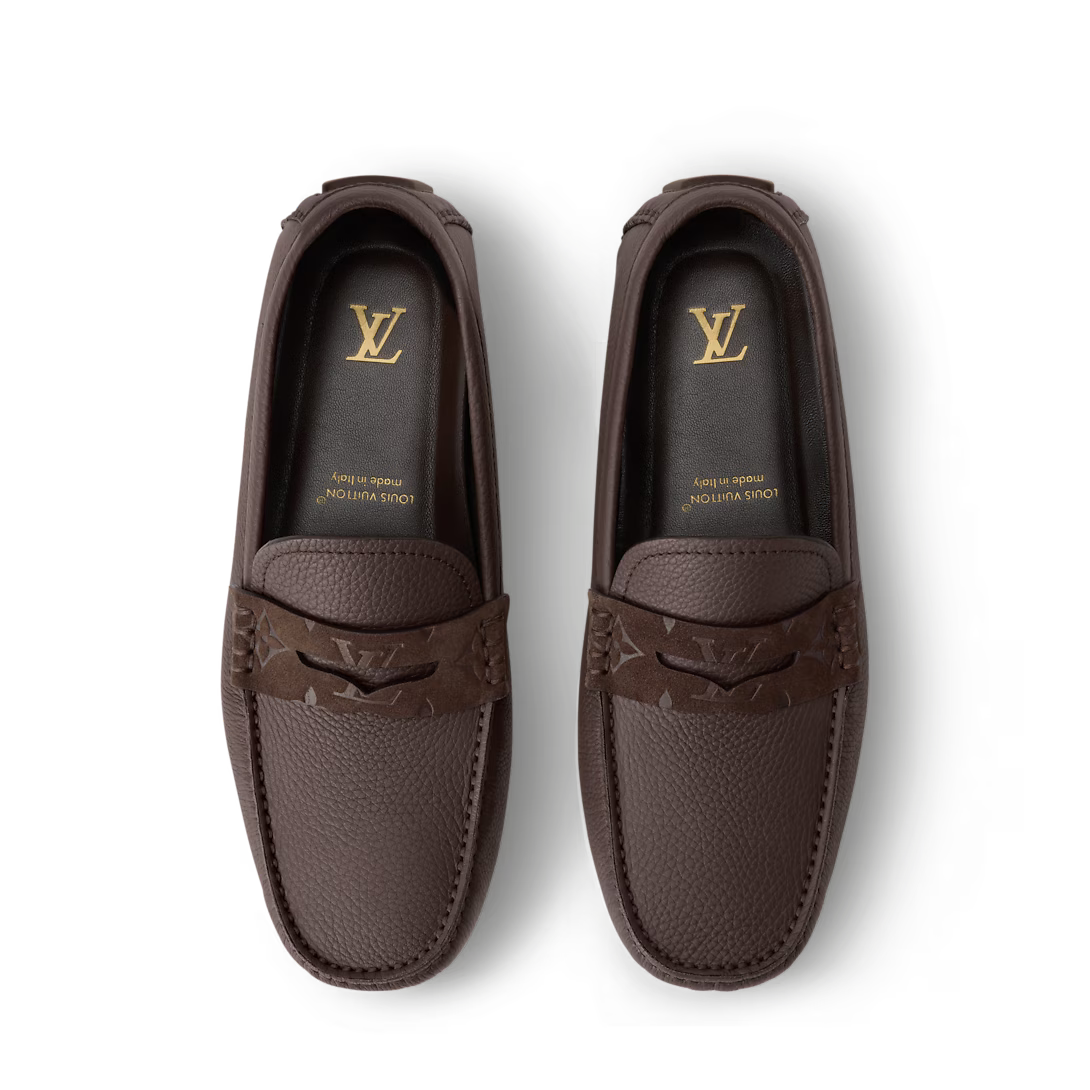 LV Monza Moccasin Grained Calf Leather Marron