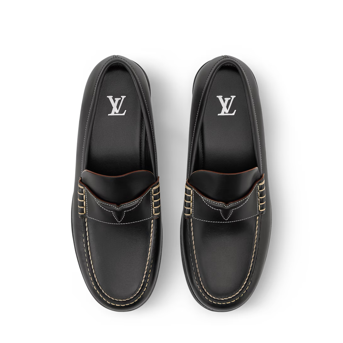 LV Oxford Loafer Plain Calf Leather Black M2