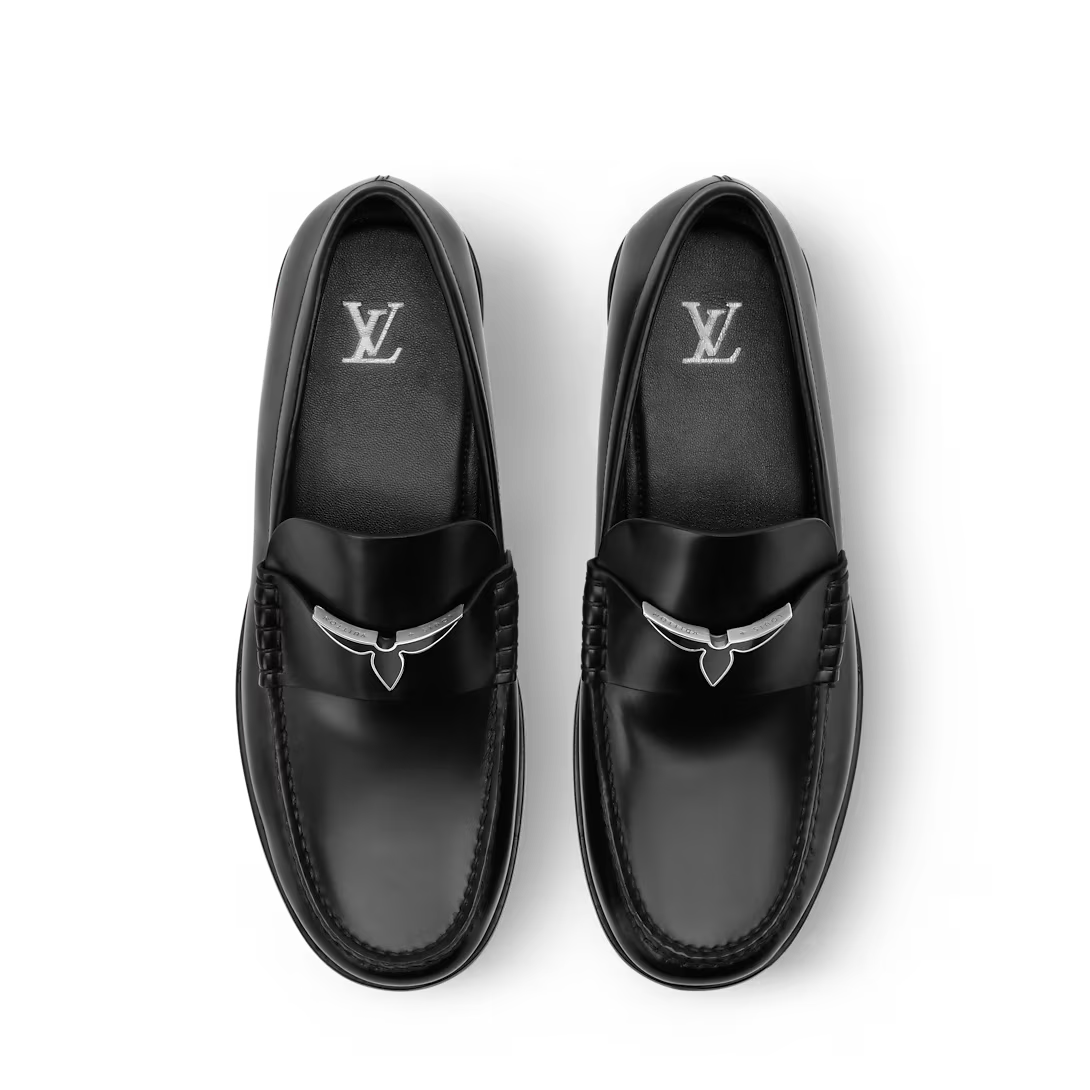 LV Oxford Loafer Glazed Calf Leather Black