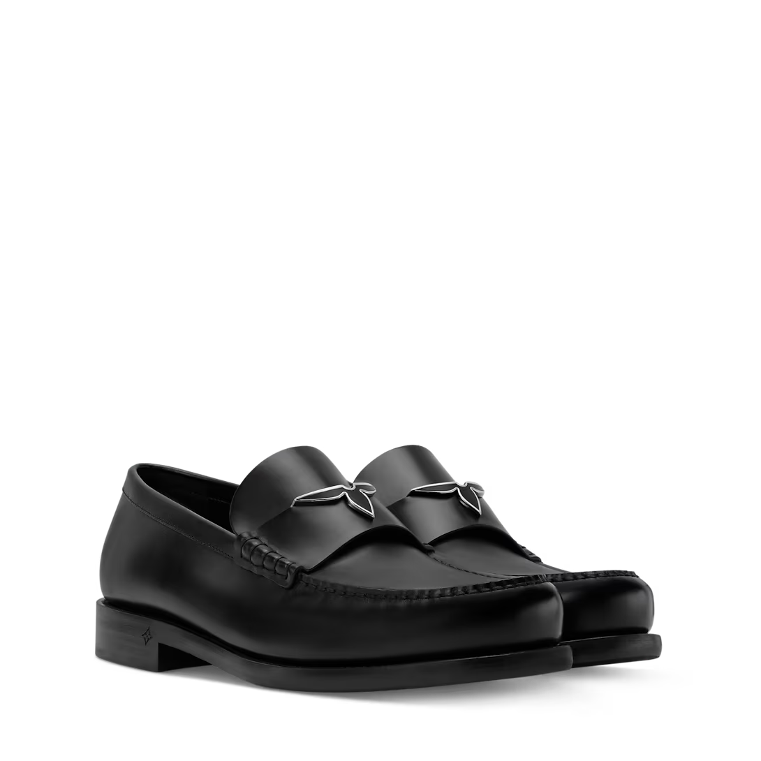 LV Oxford Loafer Glazed Calf Leather Black