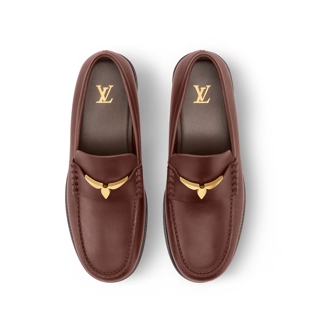 LV Oxford Loafer Plain Calf Leather Marron
