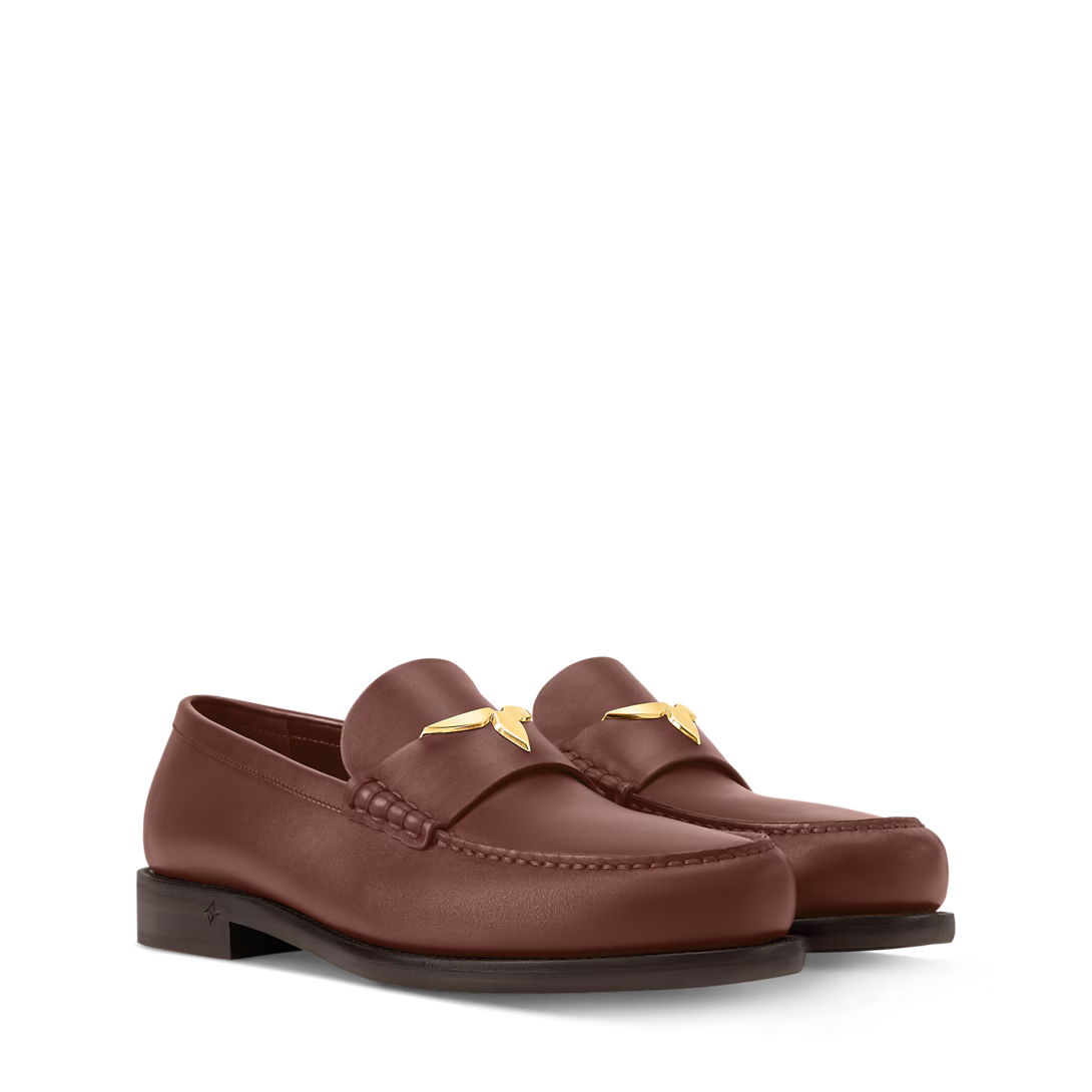 LV Oxford Loafer Plain Calf Leather Marron